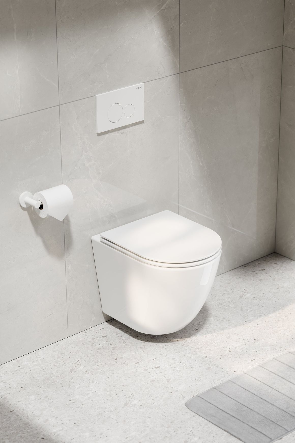 Flow Typhoon Wall Hung Toilet Suite | Matte White Btn