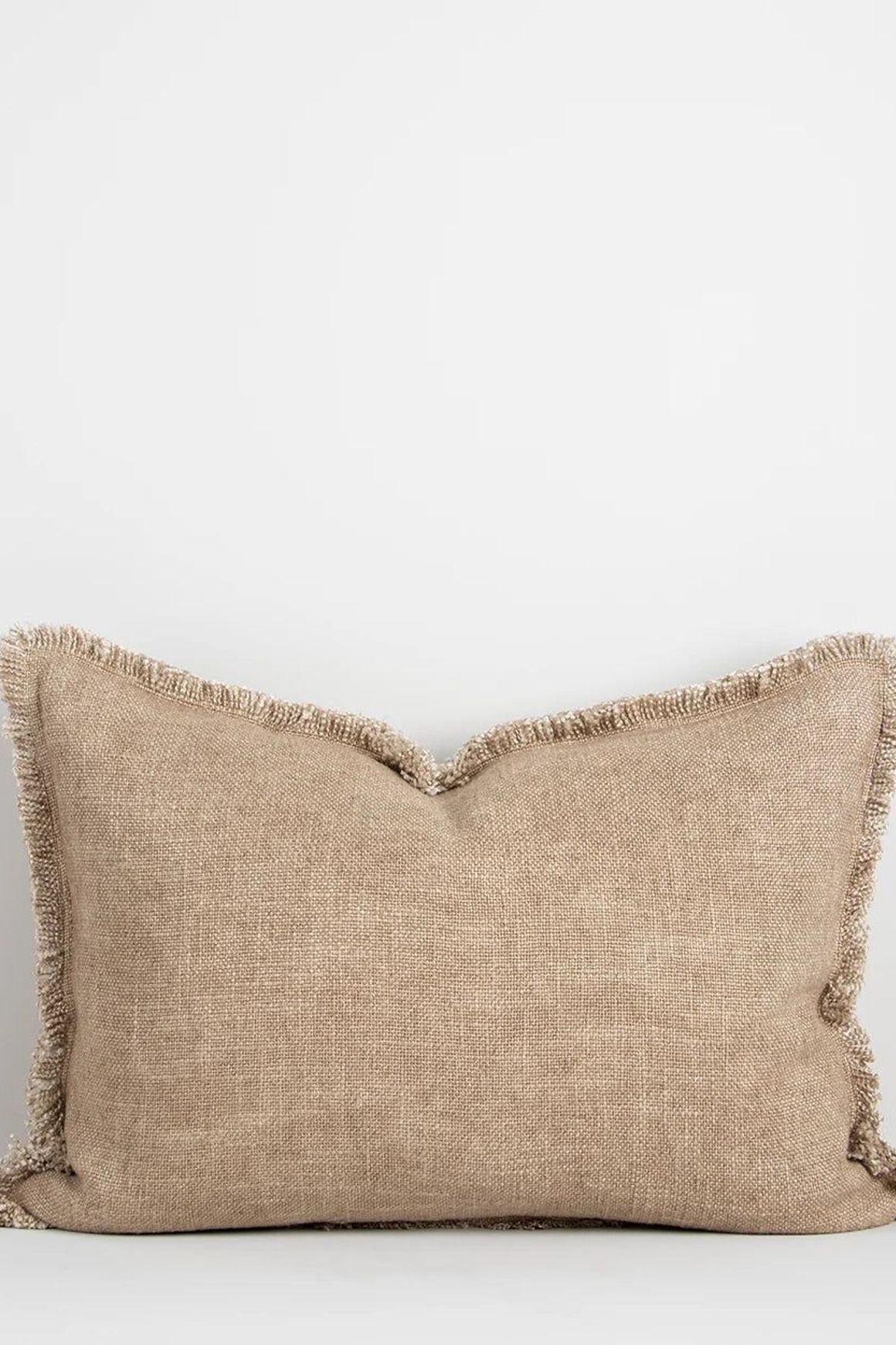 Baya Dover Cushion - Natural | Lumbar with Fringe