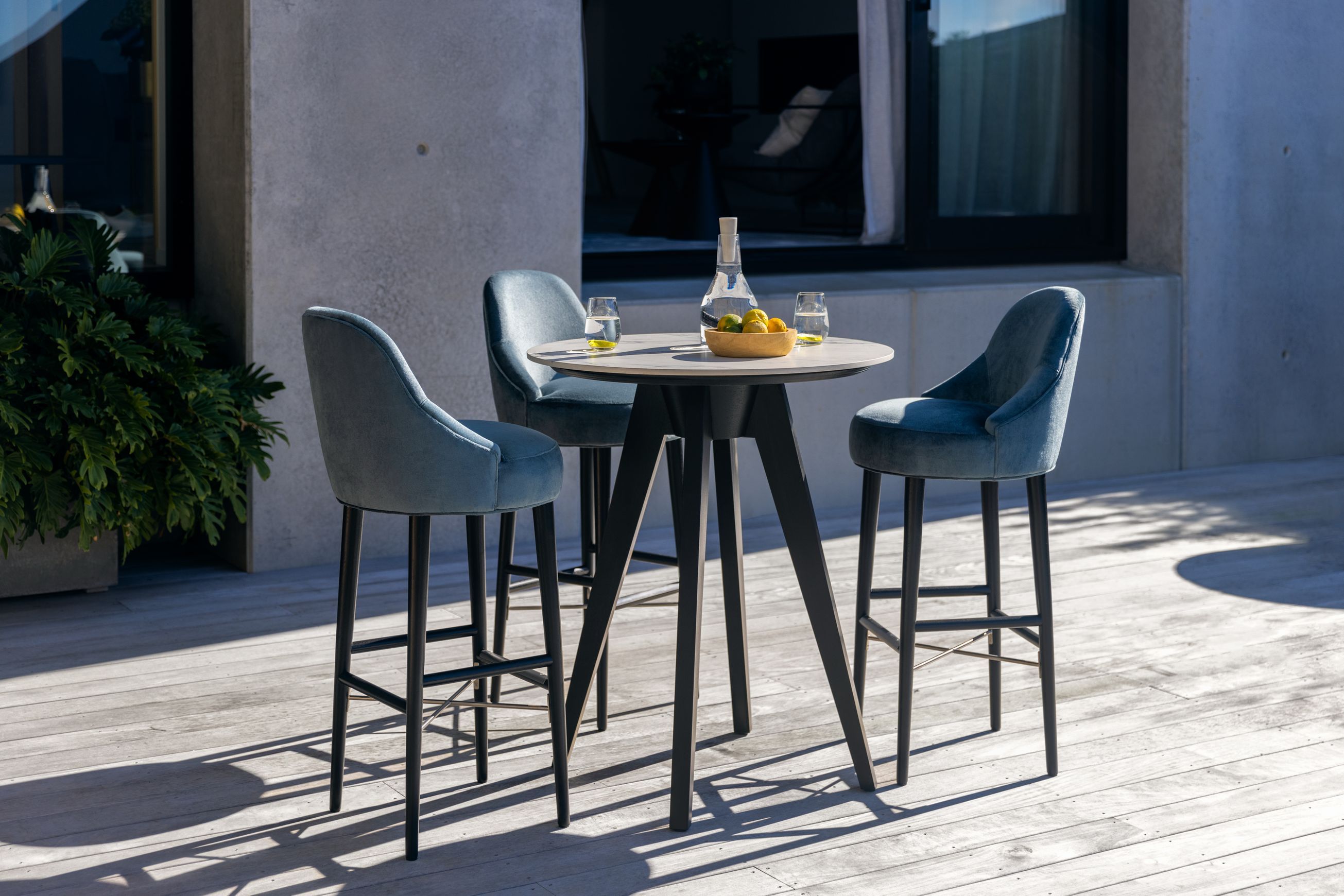 Iris Porcelain Poseur High Table by Coco Wolf