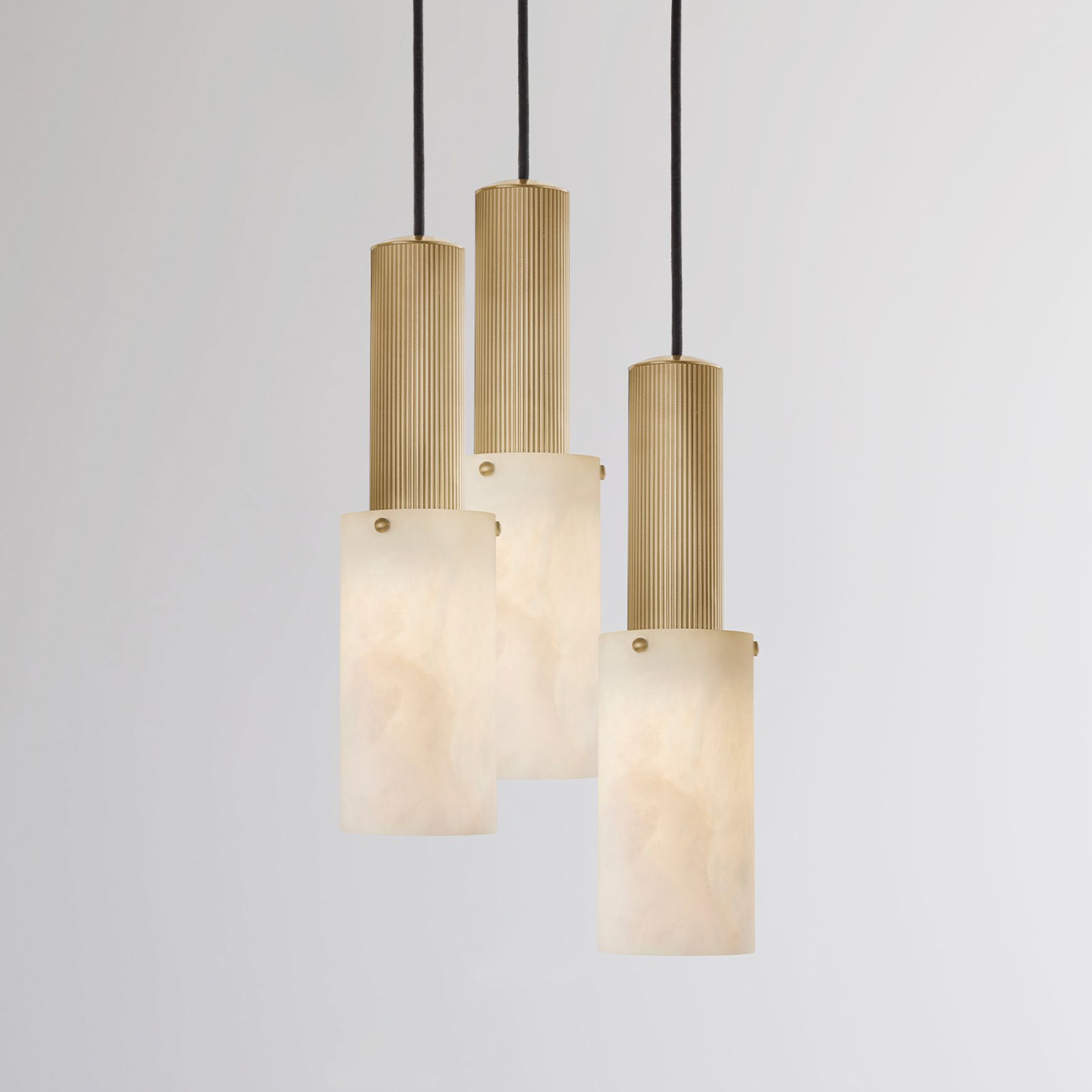 Flume Large Alabaster 3lt Pendant Light