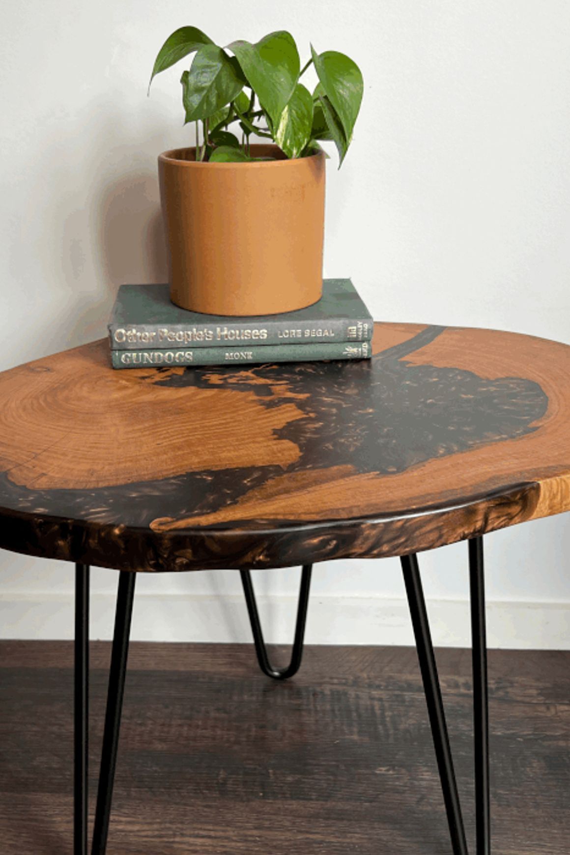 Bespoke Side Tables — Macrocarpa & Epoxy