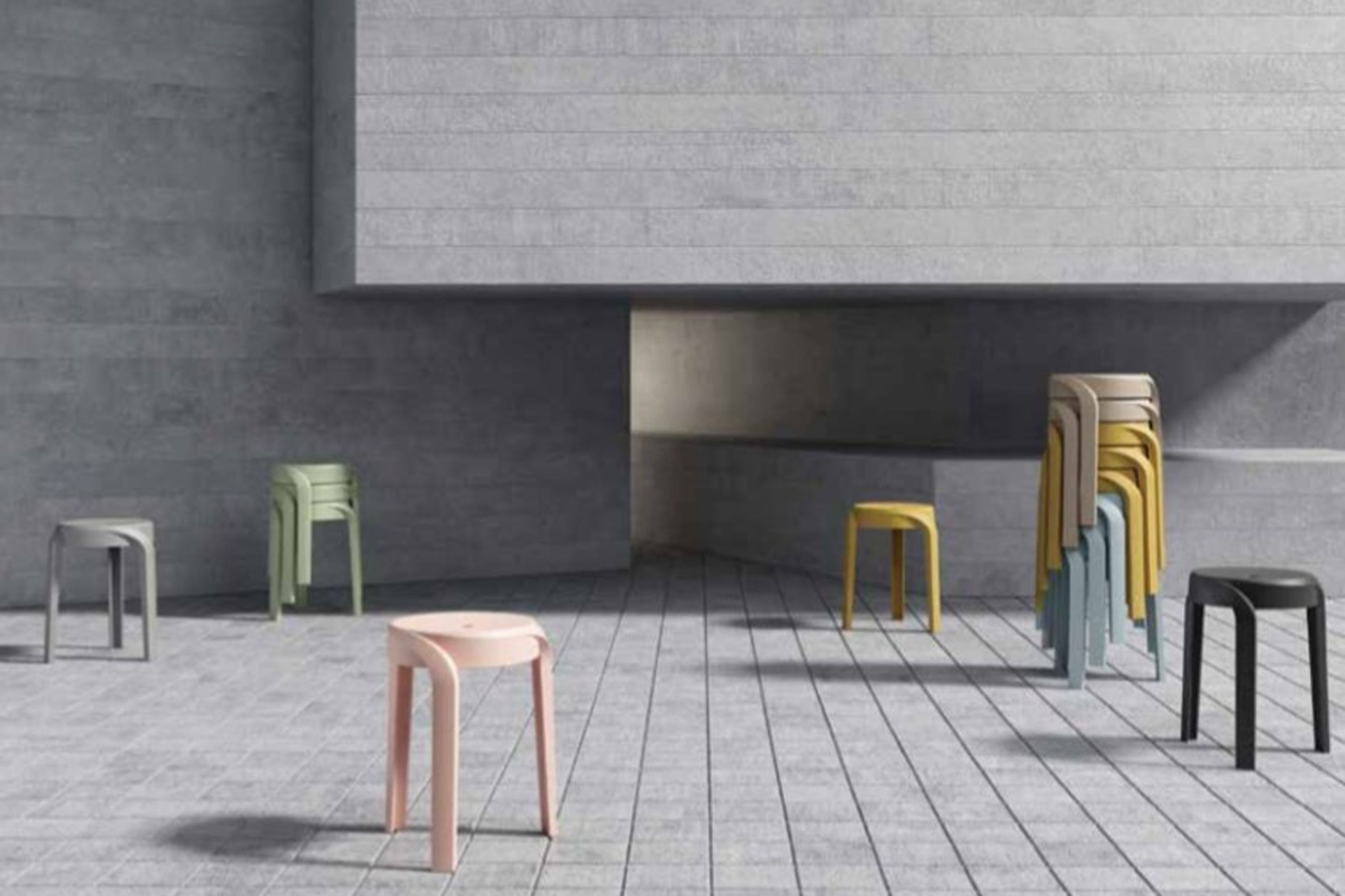 Swirl Stool - Grey