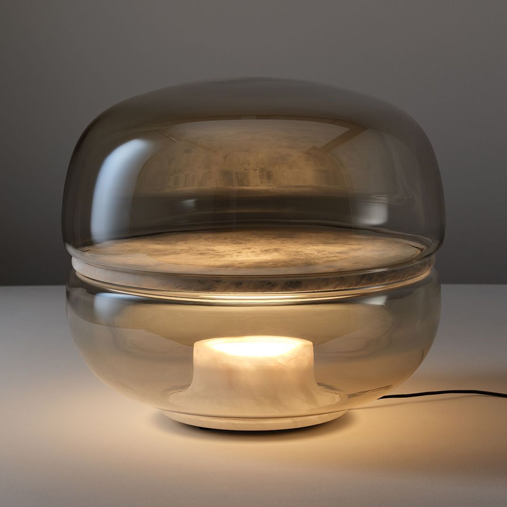 Calda LED Glass Table Lamp - Large in Cognac