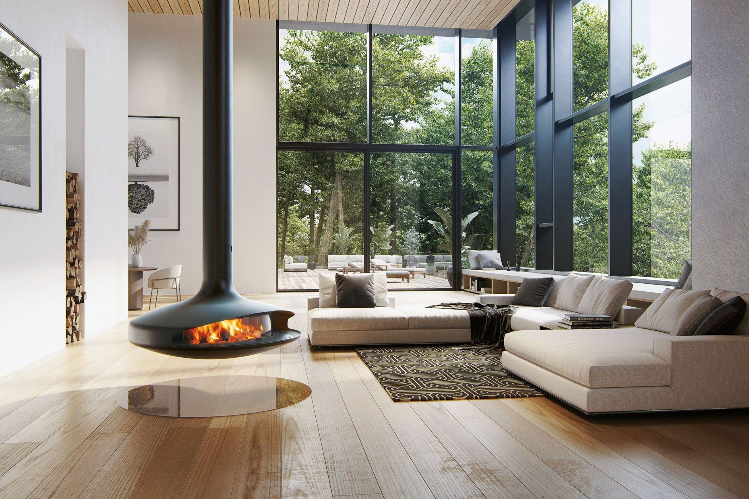 Gyrofocus Suspended Fireplace