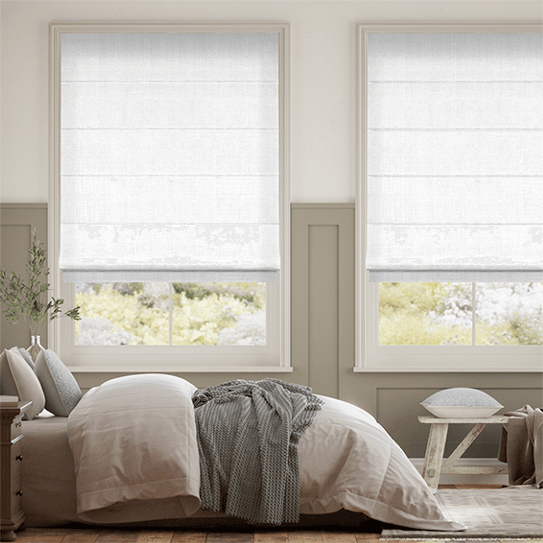 Bijou Linen White | Roman Blinds