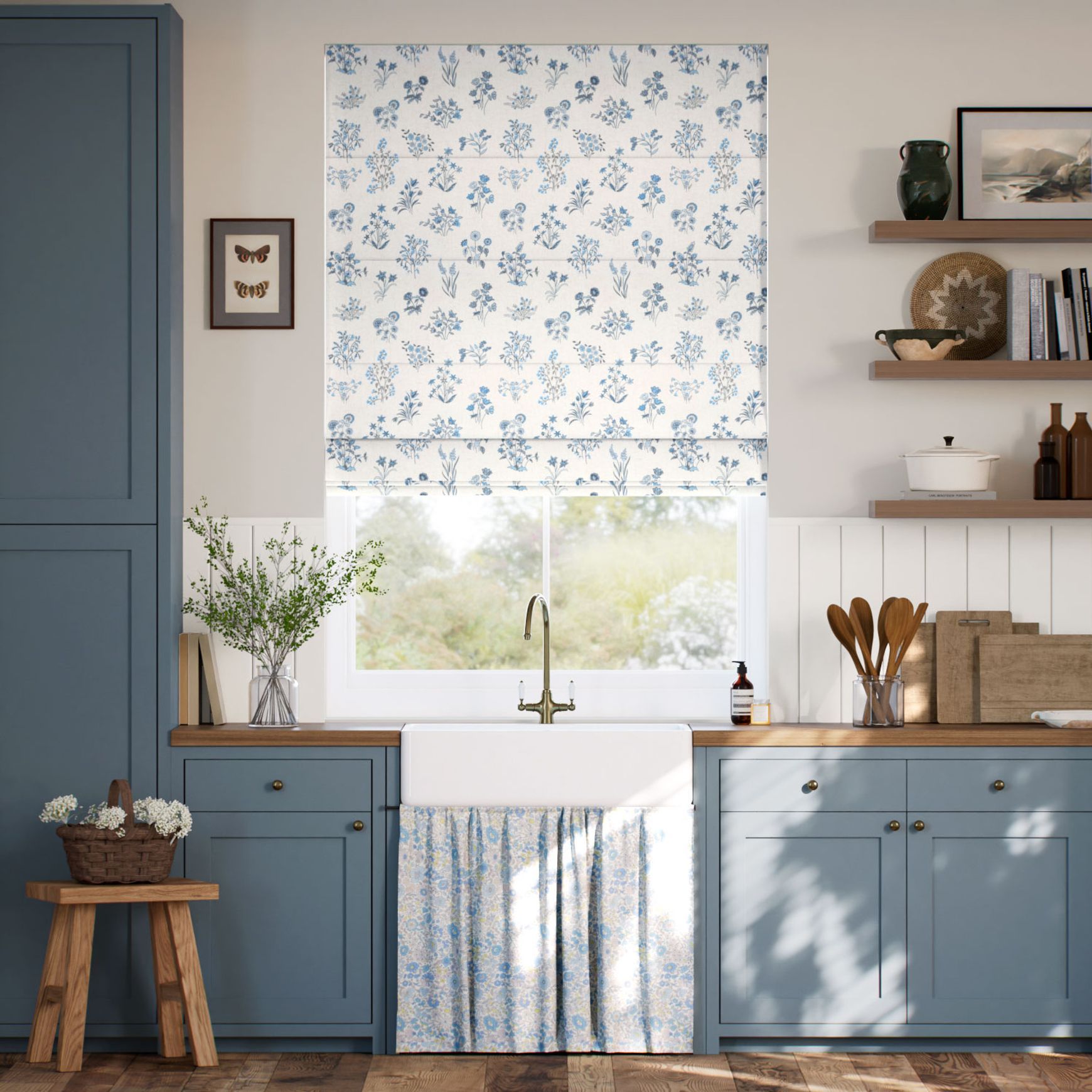 Liberty Shepherdly Meadow China Blue | Roman Blinds