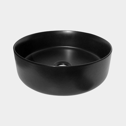 Siera Round Slimline Ceramic Vessel Basin Matte Black