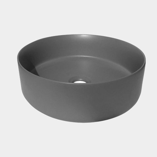 Siera Round Slimline Ceramic Vessel Basin Matte Grey