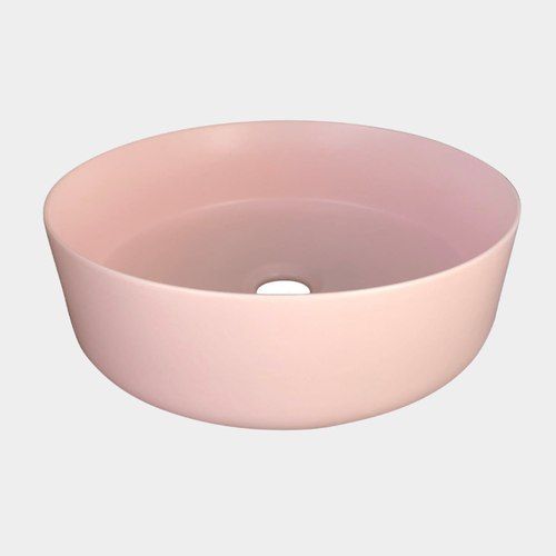 Siera Round Slimline Ceramic Vessel Basin Matte Pink