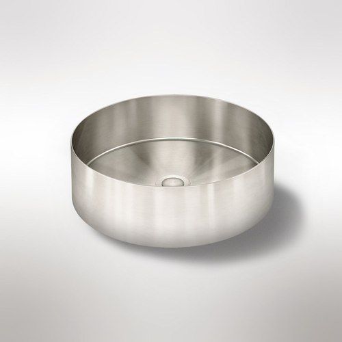 Lavello Round Steel Basin 380 x 110- Brushed Nickel