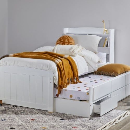 Ari White Toddler Single Bed | Trundle | Storage