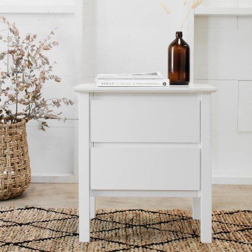 Myer White Bedside Table | Hardwood Frame