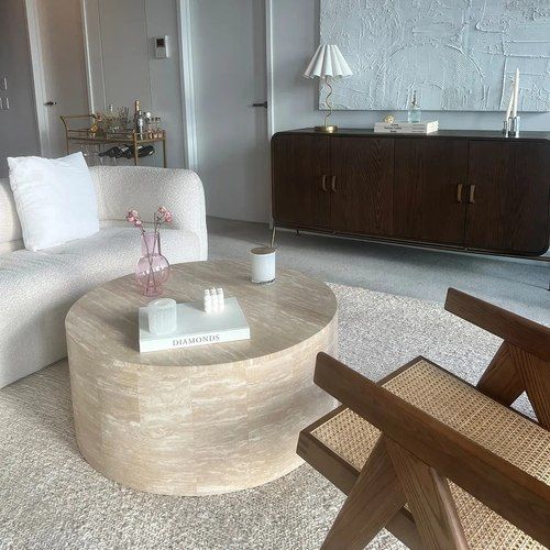 Rounded Coffee Table-Travertine | Natural Stone Co.