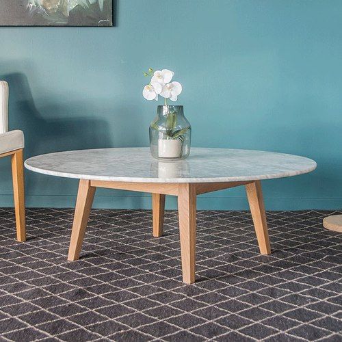 Copenhagen Coffee Table - Round 100cm - Marble - Oak
