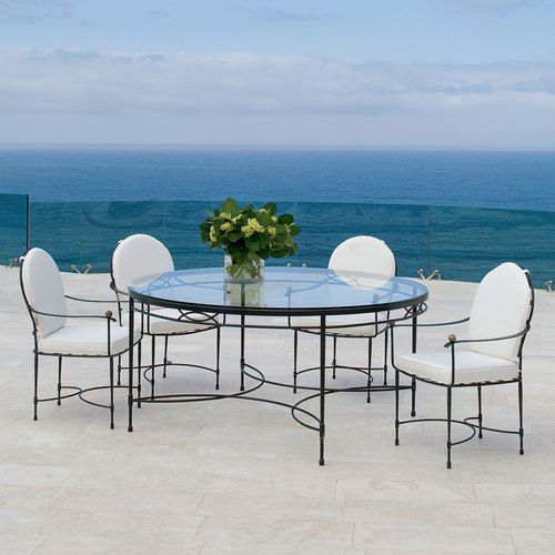 Amalfi Glass Top Dining Table Round