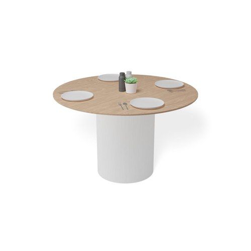 Mimi Dining Table - White - Natural - 120cm