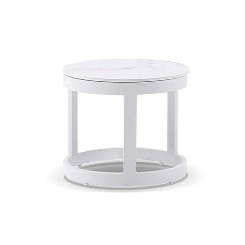 Hugo Outdoor Round Ceramic and Aluminium Side Table