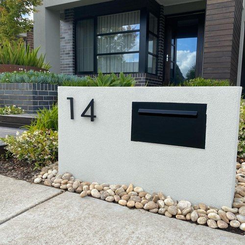 Modern Bayside Luxe Floating House Numbers - Black 150mm