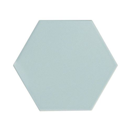 Kaleb Baby Blue Hexagon Glazed Porcelain