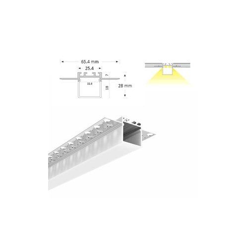 Plaster in Linear LED Profile with Square Diffuser