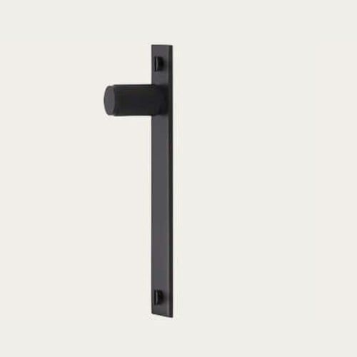 Door Knob Pull with Back Plate - Black