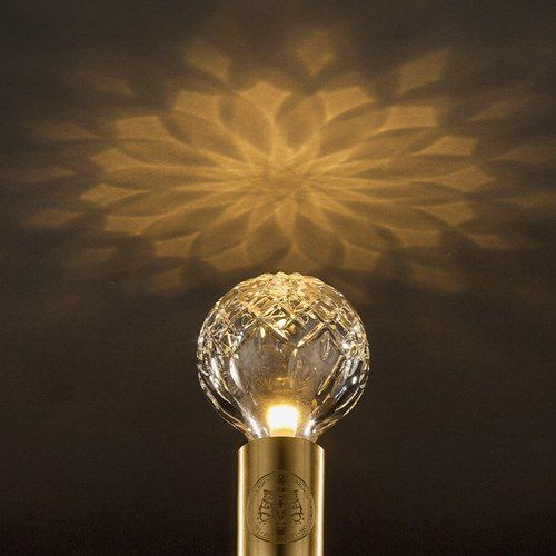 Clear Crystal Bulb Wall Lamp - Brushed Brass