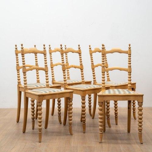 Oak Bobbin Turned Dining Chairs