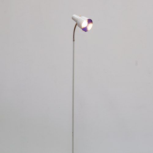 Adjustable white spotlight floor lamp, Danish