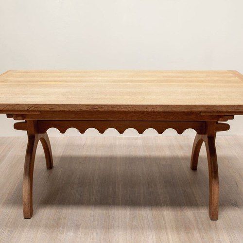Oak Decorative Trestle Table, Danish 60's