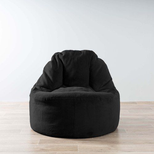 Plush Fur Lounger Bean Bag Chair - Black