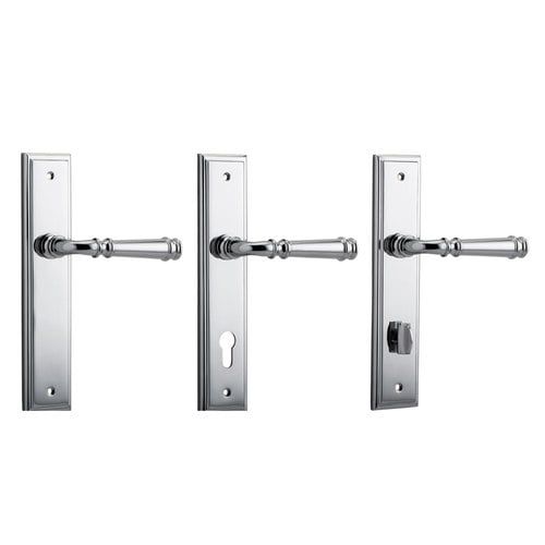 Iver Verona Door Lever on Stepped Backplate Chrome Plated - Customise to your needs