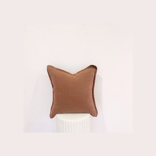 100% Belgium Linen Vintage Washed Cushion - Cocoa