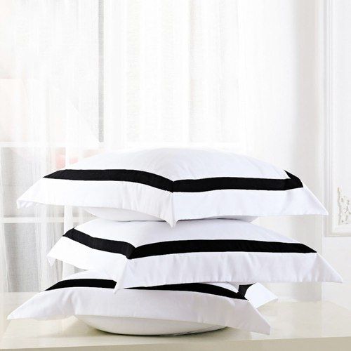 Ava Collection European Pillowcase Set - Black Trim