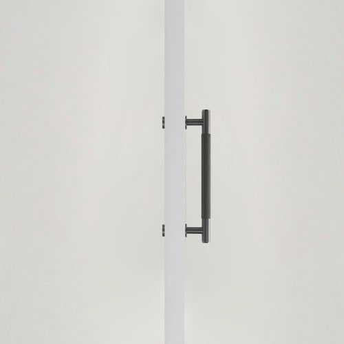 Toorak Linear Knurled Gunmetal Grey Single Door Handle