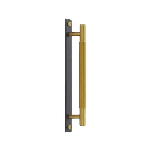 Luxe Doorware - Toorak Door Pull - Handle with Back Plate - Black and Brass