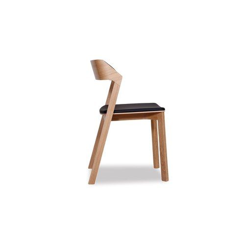 Merano Dining Chair - Natural Oak - Black Pad - by TON