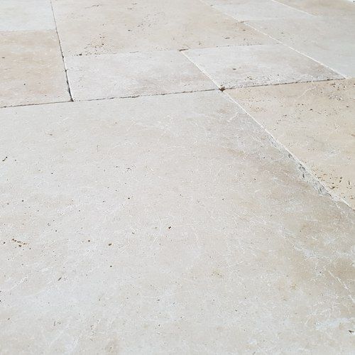 12mm Classic Linen Travertine French Pattern Tiles  - Tumbled & Unfilled  - Select Grade