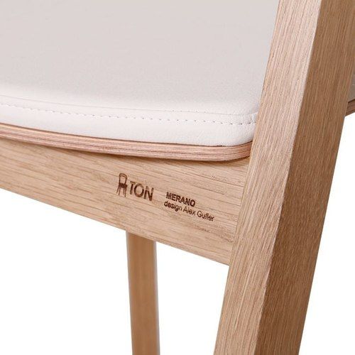 Merano Dining Chair - Natural Oak - White Pad - by TON