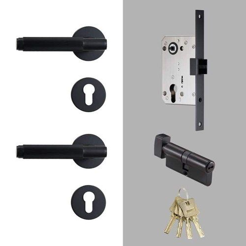 Luxe Doorware - Toorak Door Handles with Mortice Lock - Black