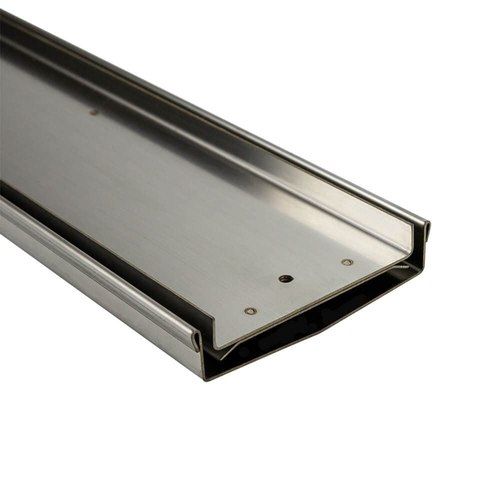 Outdoor Low Profile Linear Grate - Tile Insert - 120mm - Custom Length and Outlet