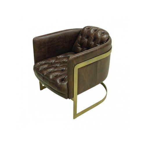 Gatsby Vintage Brown Leather and Iron Armchair