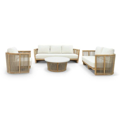 Granada 4pc Rope Outdoor Lounge Setting - Rope Coffee Table