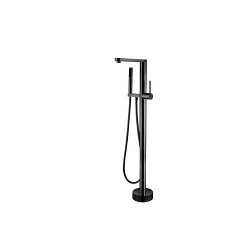 Fluid Floor Standing Bath Spout - Mixer and Hand Shower - Matte Black