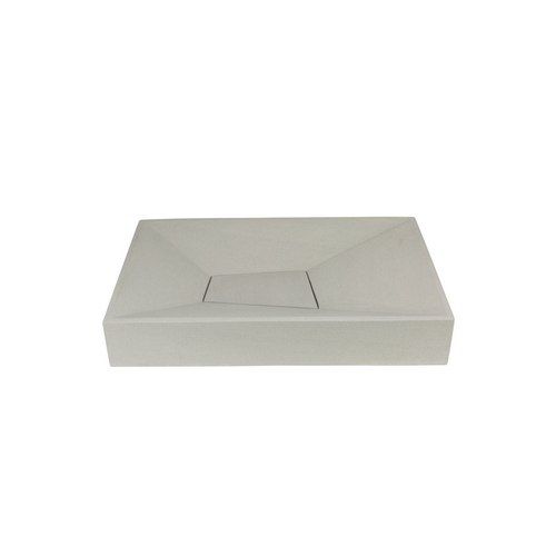 Solid Limestone Geometric Basin - Matte Stone Finish - Above Counter Top - 600 x 380mm