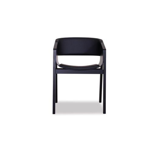 Merano Armchair - Black Stained - Black Pad - by TON