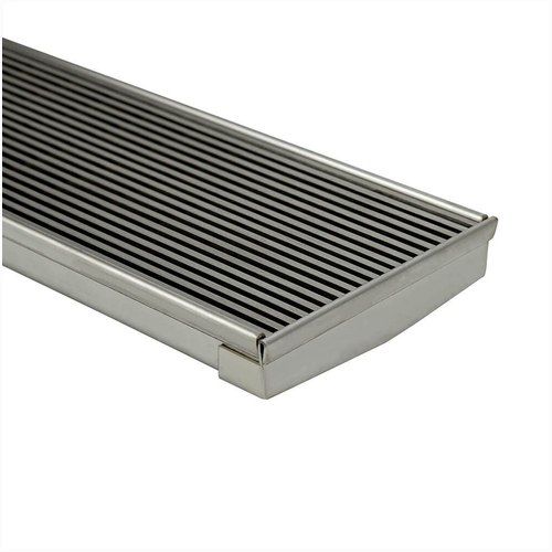 Outdoor Low Profile Linear Grate - Wedge Wire - 120mm - Custom Length and Outlet