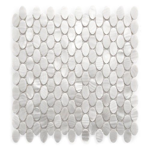 Mother Of Pearl Mosaic Bianco Oval