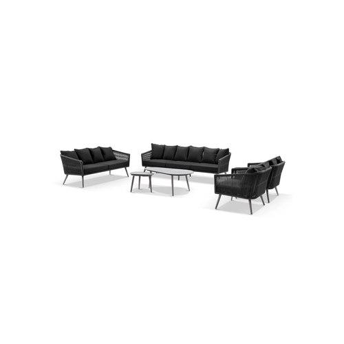 Herman Outdoor 3+2+1+1 Rope Lounge w/ Coffee Table Set