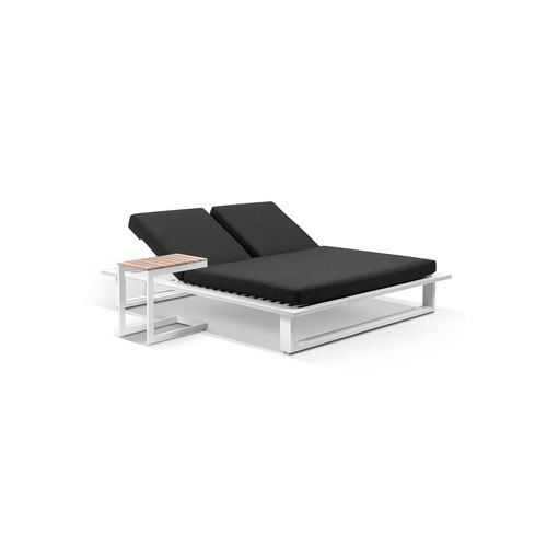 Arcadia Double Sun Lounge in White with Slide