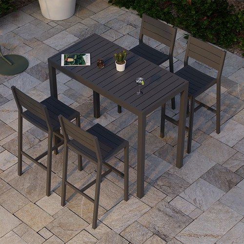 Halki Table - Outdoor - High Bar - 125cm x 65cm - Charcoal